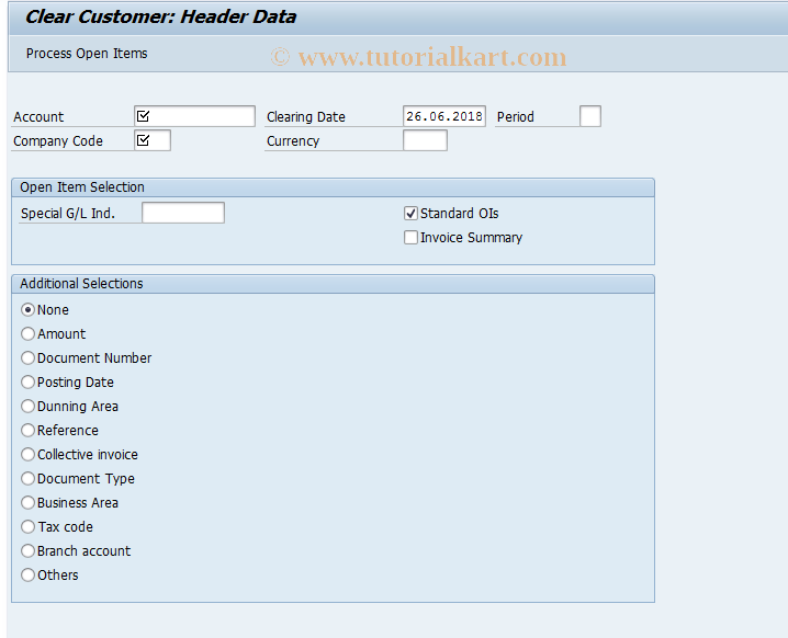 SAP TCode FB1D - Clear Customer