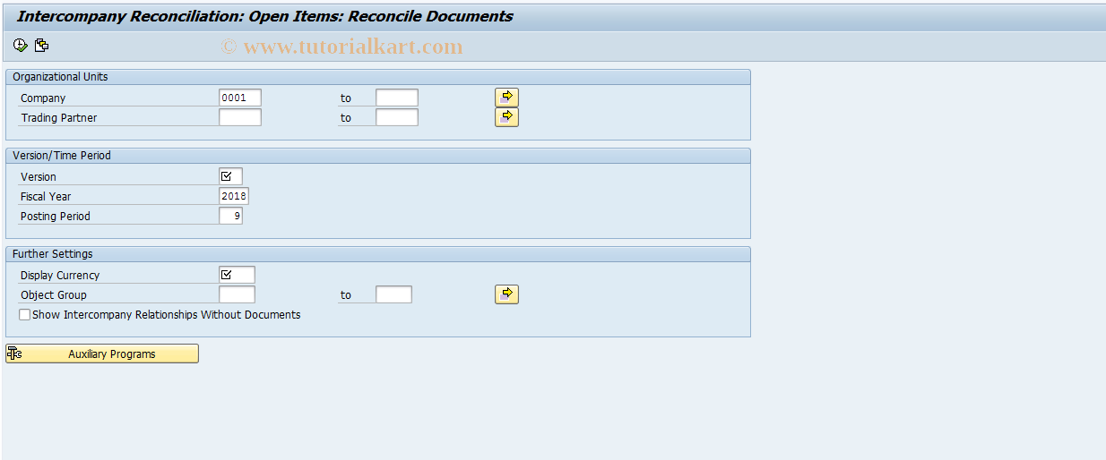 SAP TCode FB2E - Reconciliation btwn affiliated comps