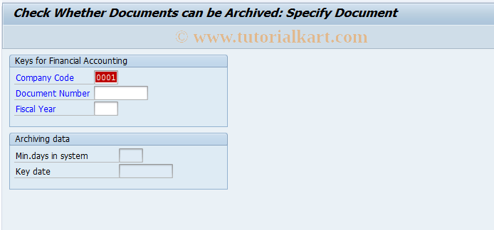 SAP TCode FB99 - Check if Documents can be Archived