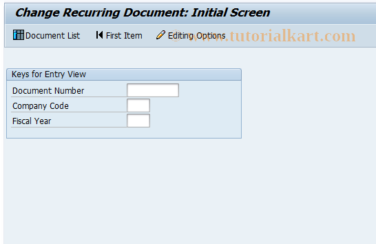 SAP TCode FBD2 - Change Recurring Entry