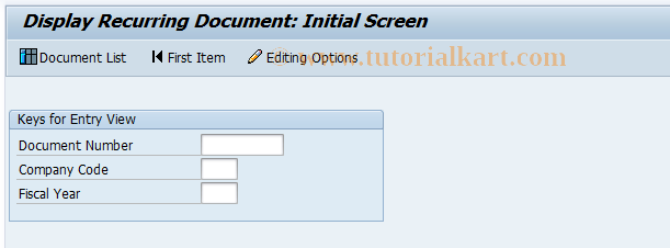 SAP TCode FBD3 - Display Recurring Entry