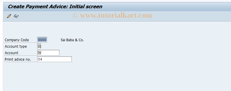 SAP TCode FBE1 - Create Payment Advice