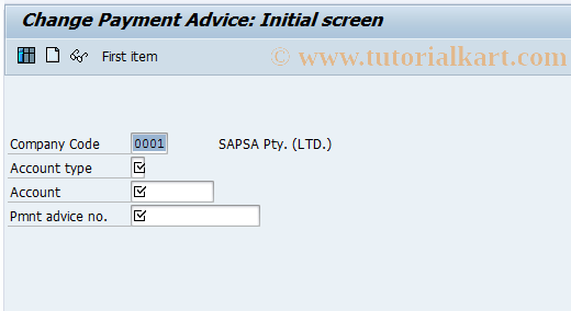SAP TCode FBE2 - Change Payment Advice