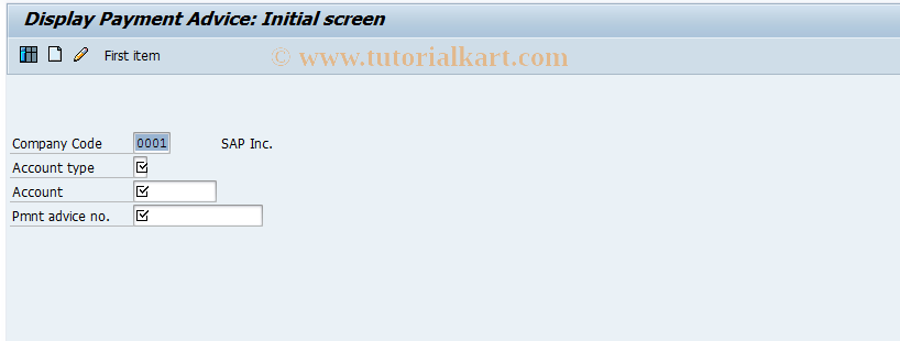 SAP TCode FBE3 - Display Payment Advice