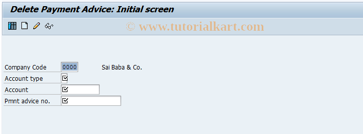 SAP TCode FBE6 - Delete Payment Advice