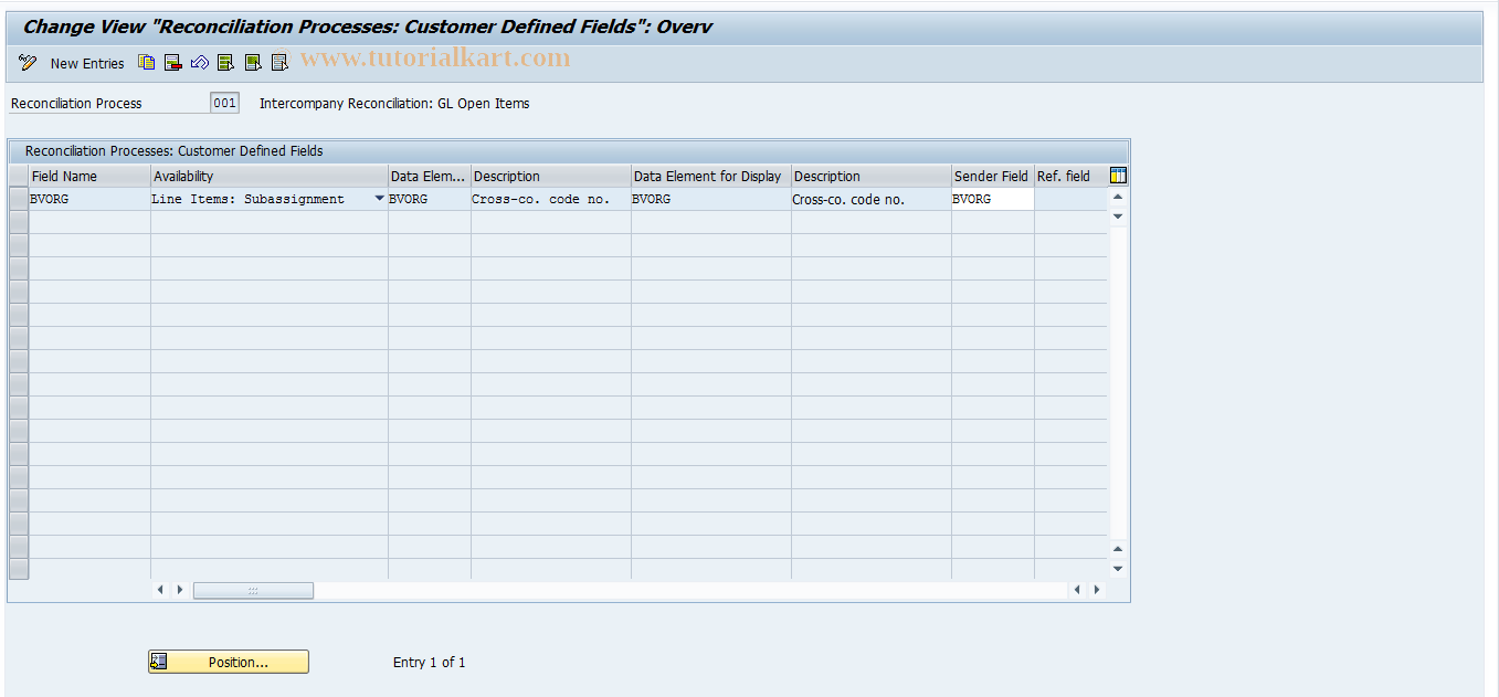 SAP TCode FBIC003 - Create Additional Fields