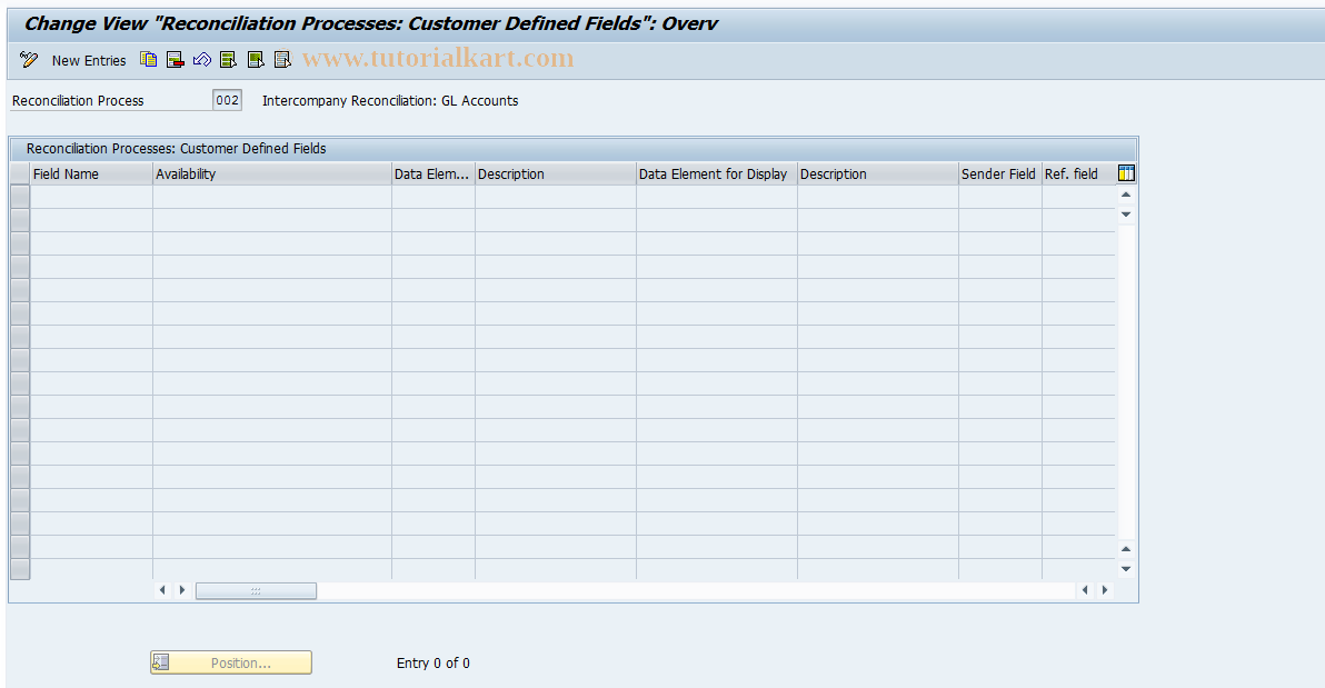 SAP TCode FBIC005 - Create Additional Fields