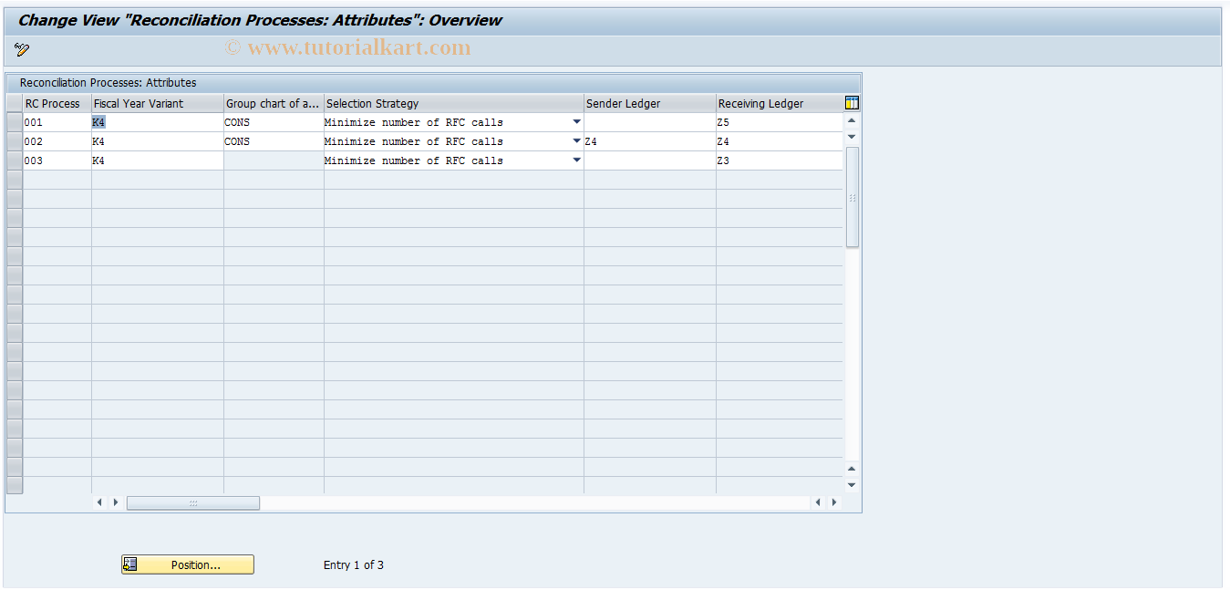 SAP TCode FBIC010 - Reconciliation Process Attributes