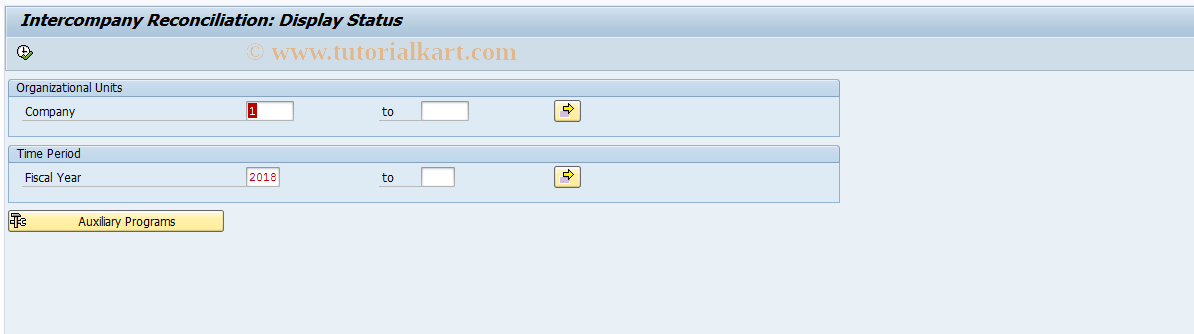 SAP TCode FBIC021 - Reconciliation: Status