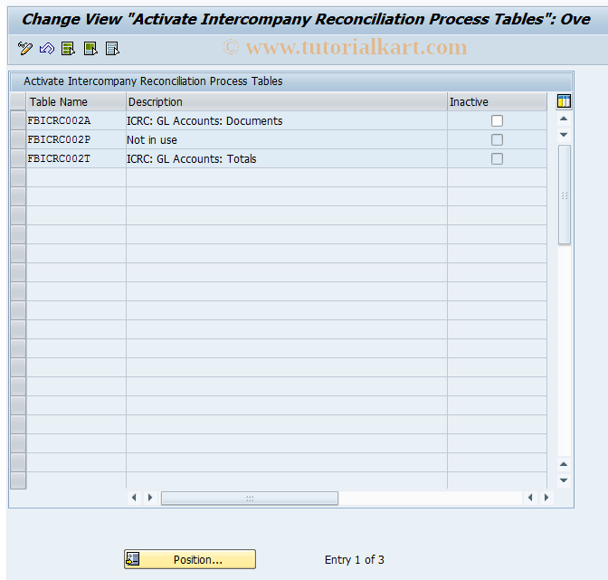 SAP TCode FBIC028 - Activate Process Tables