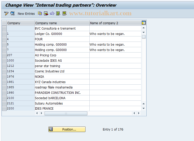 SAP TCode FBIC035 - Define Companies