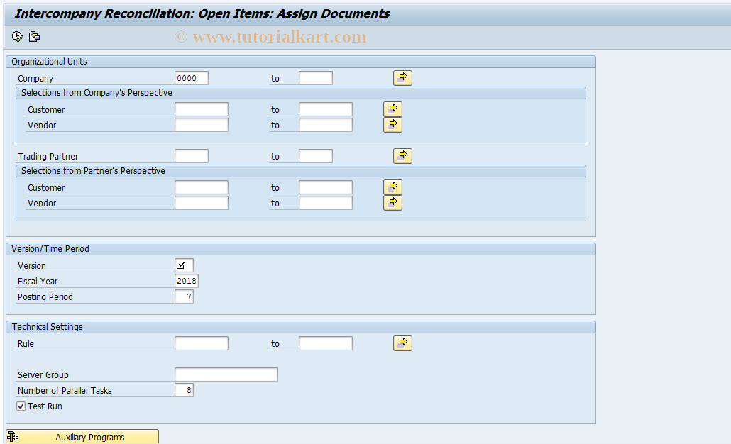 SAP TCode FBICA3 - Customer/Vendor: Document Assignment