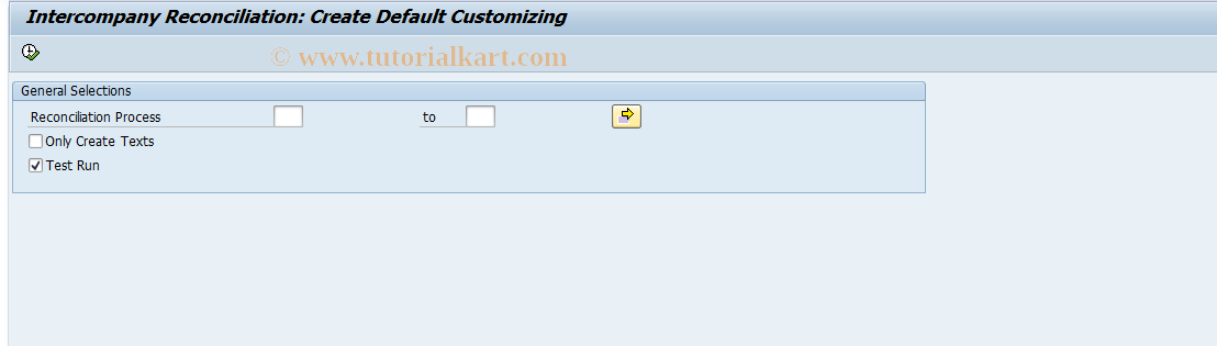 SAP TCode FBICC - ICR: Generate Default Customizing