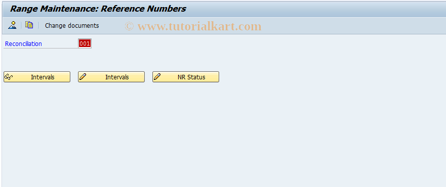 SAP TCode FBICRC_SNRO - Number Range Maintnce: FBICRC_REF