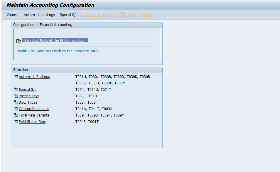 SAP TCode FBKF - FBKP/Carry Out Function (Internal)