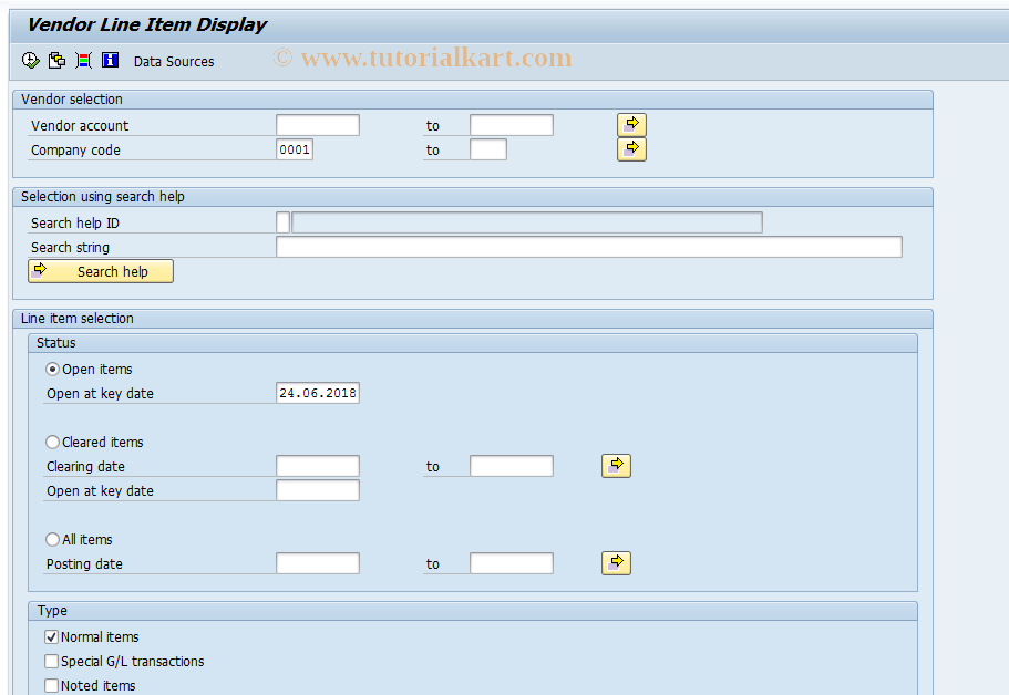 SAP TCode FBL2 - Change Vendor Line Items