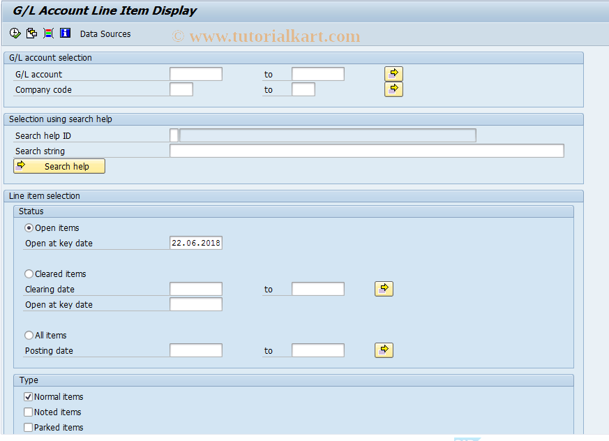 SAP TCode FBL4 - Change G/L Account Line Items