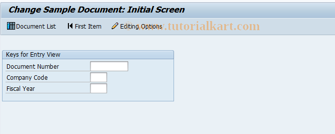 SAP TCode FBM2 - Change Sample Document