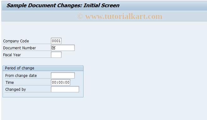 SAP TCode FBM4 - Display Sample Document Changes