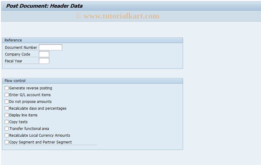 SAP TCode FBR2 - Post Document