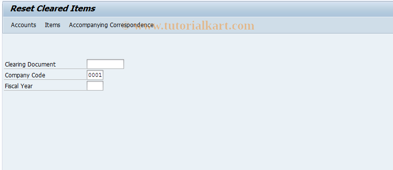SAP TCode FBRA - Reset Cleared Items