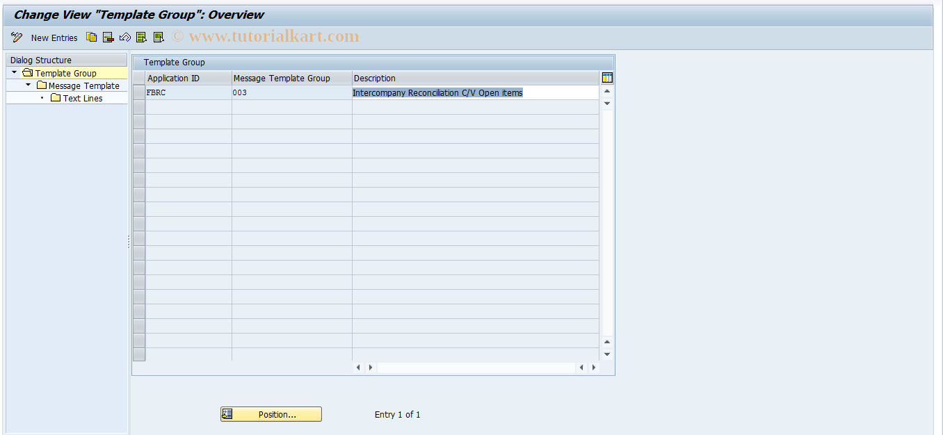 SAP TCode FBRC001 - Maintain Message Templates