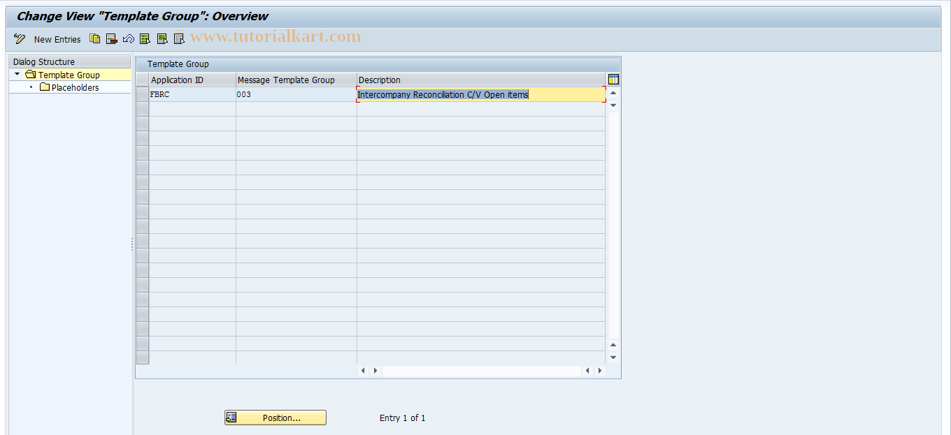 SAP TCode FBRC002 - Maintain Placeholders
