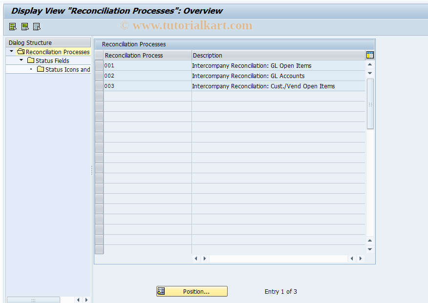 SAP TCode FBRC006 - Define Possible Status for Documents