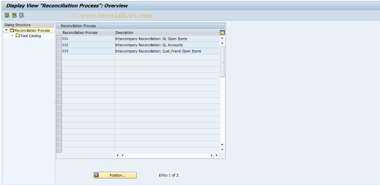SAP TCode FBRC008 - Maintain Field Catalogs