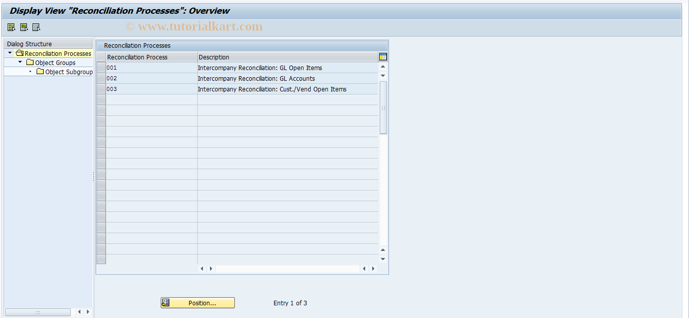 SAP TCode FBRC009 - Set Up Display Categories