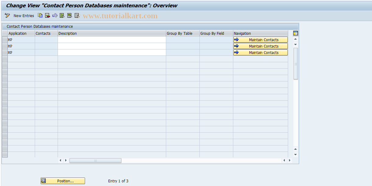 SAP TCode FBRC010 - Contact Database Maintenance