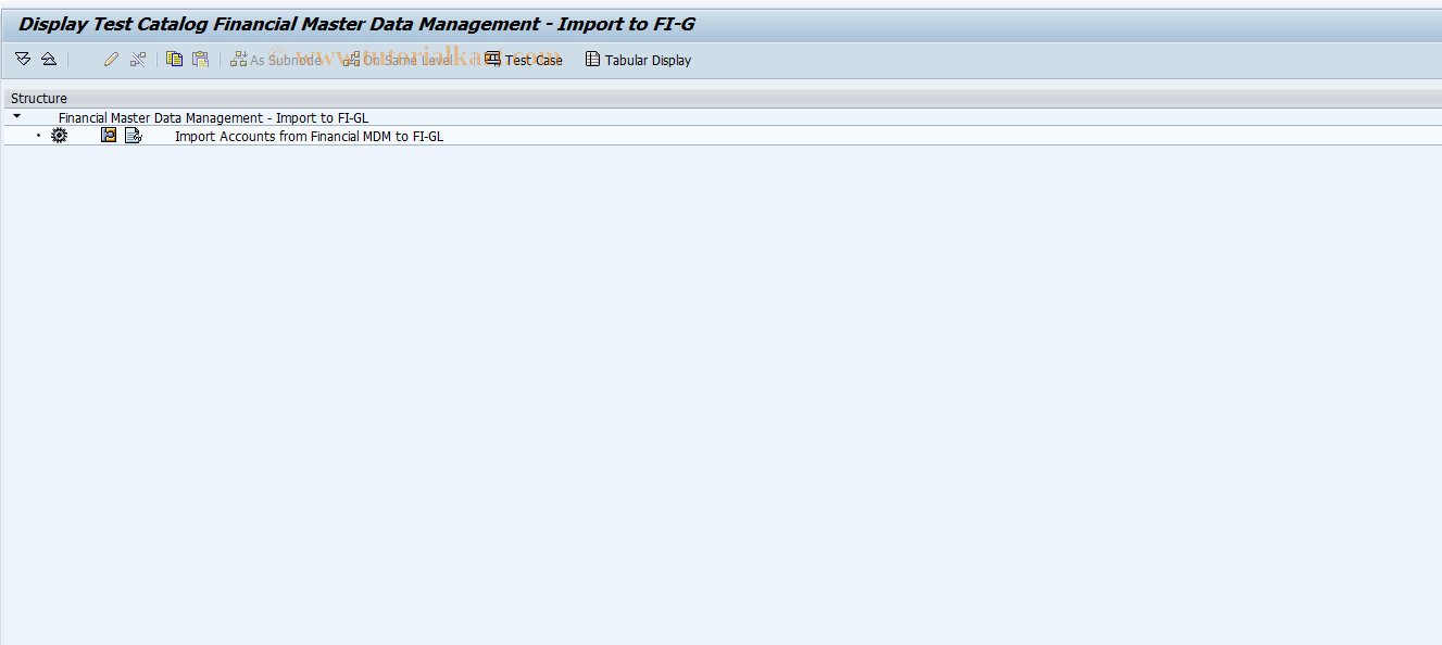 SAP TCode FBS_SE_TCT_FIN_MDM_A - Testplan Financial MDM