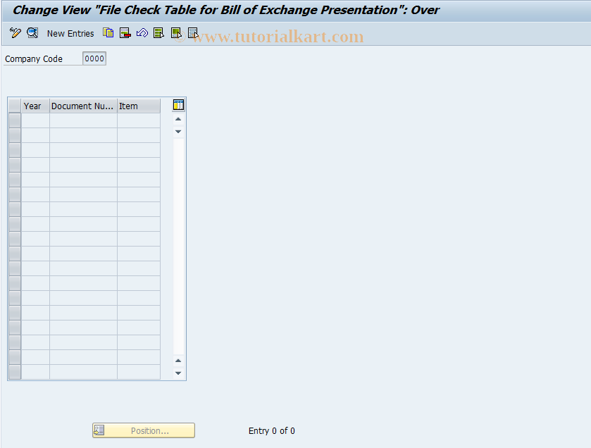 SAP TCode FBW9 - C FI Maintain Table T045DTA