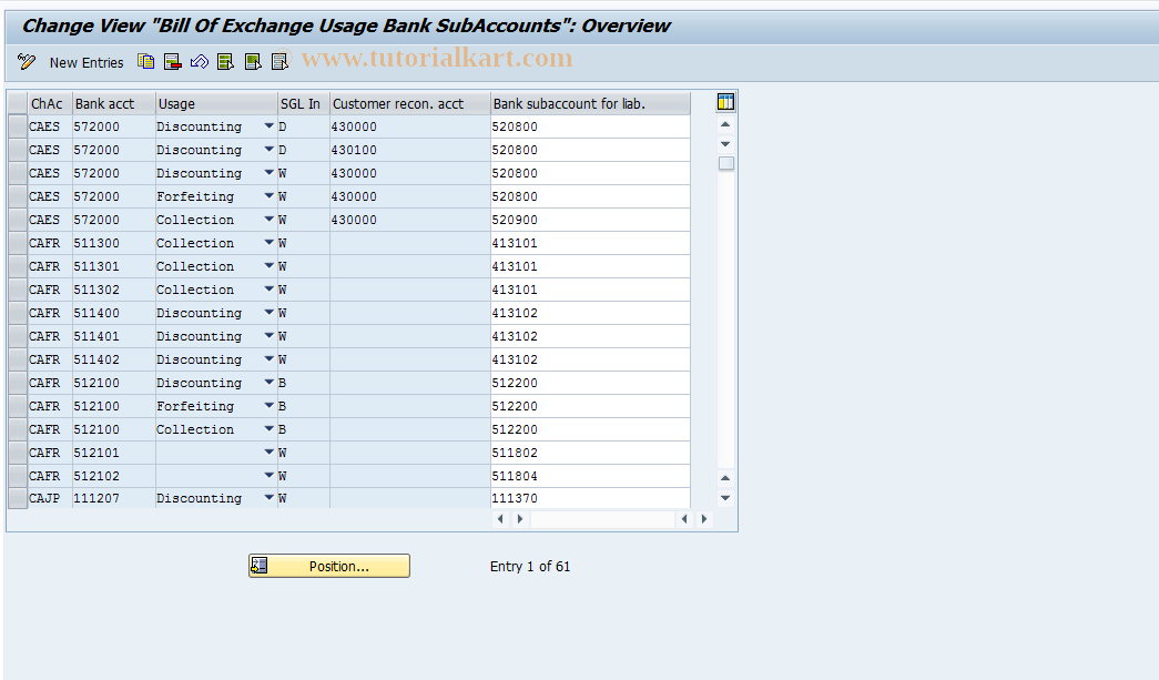 SAP TCode FBWR - C FI Maintain Table T045W