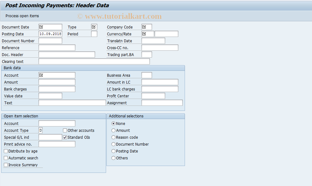 SAP TCode FBZ1 - Post Incoming Payments