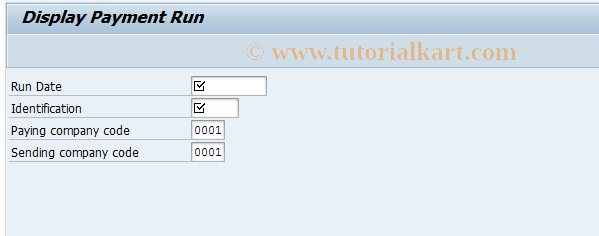 SAP TCode FBZ8 - Display Payment Run