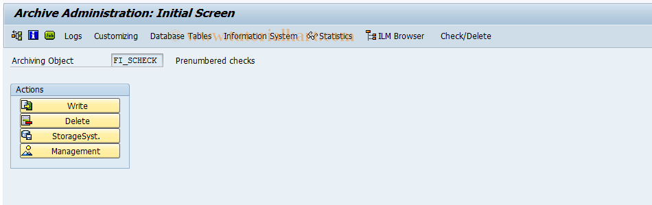 SAP TCode FCAA - Check Archiving