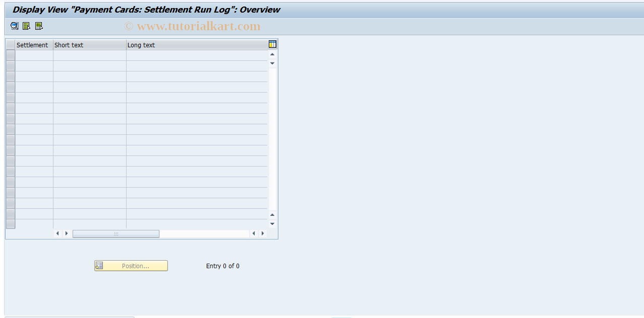 SAP TCode FCC4 - Payment Cards: Display Logs
