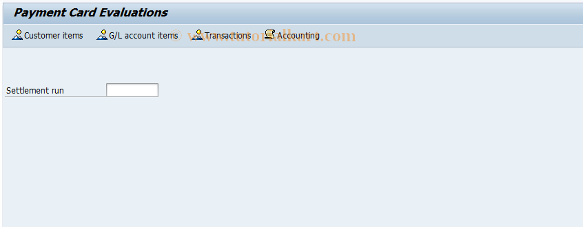 SAP TCode FCCR - Payment Card Evaluations