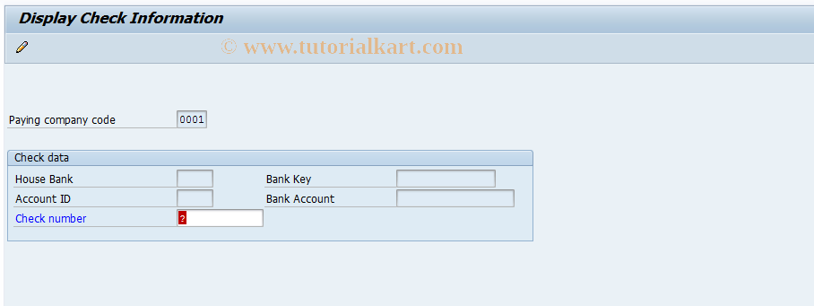 SAP TCode FCH1 - Display Check Information