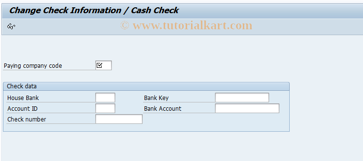 SAP TCode FCH6 - Change Check Information/Cash Check