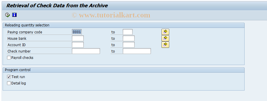 SAP TCode FCHB - Check retrieval