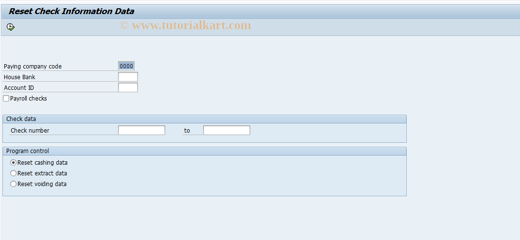 SAP TCode FCHG - Delete cashing/extract data