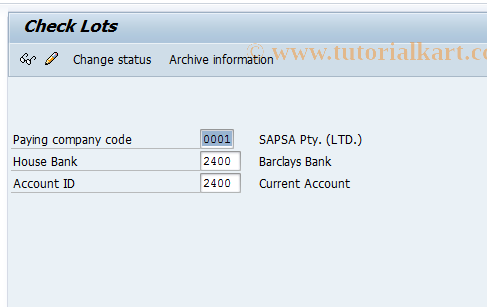 SAP TCode FCHI - Check Lots