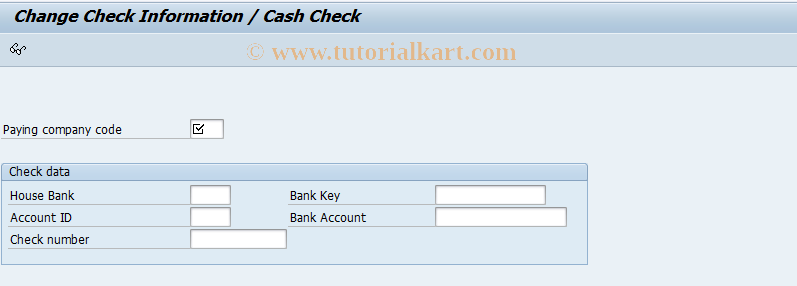 SAP TCode FCHT - Change Check/Payment Assignment