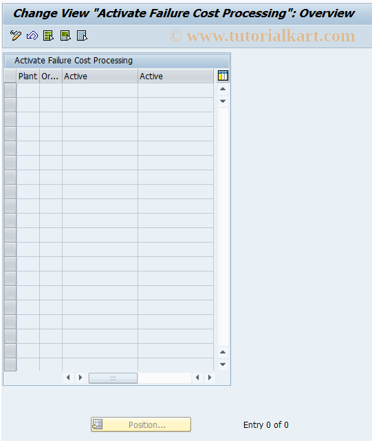 SAP TCode FCOACTIV - Activate Failure Cost Processing