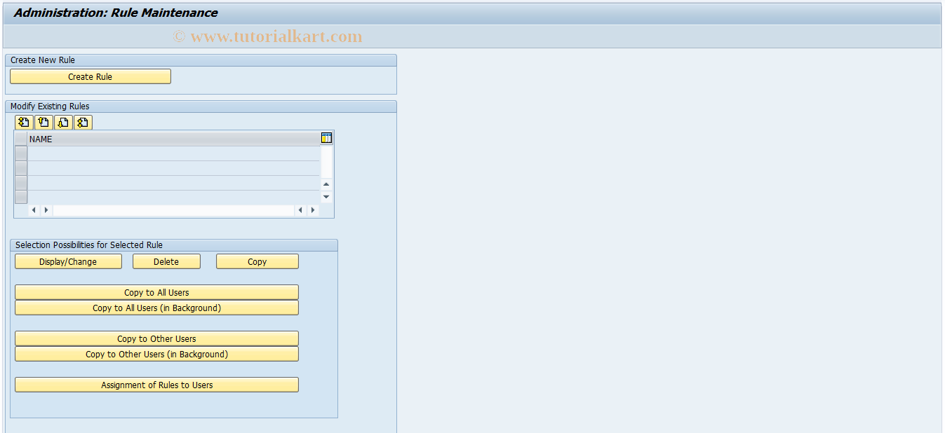 SAP TCode FCOM_RULE_OBL - Rule for Internal Order Line Items