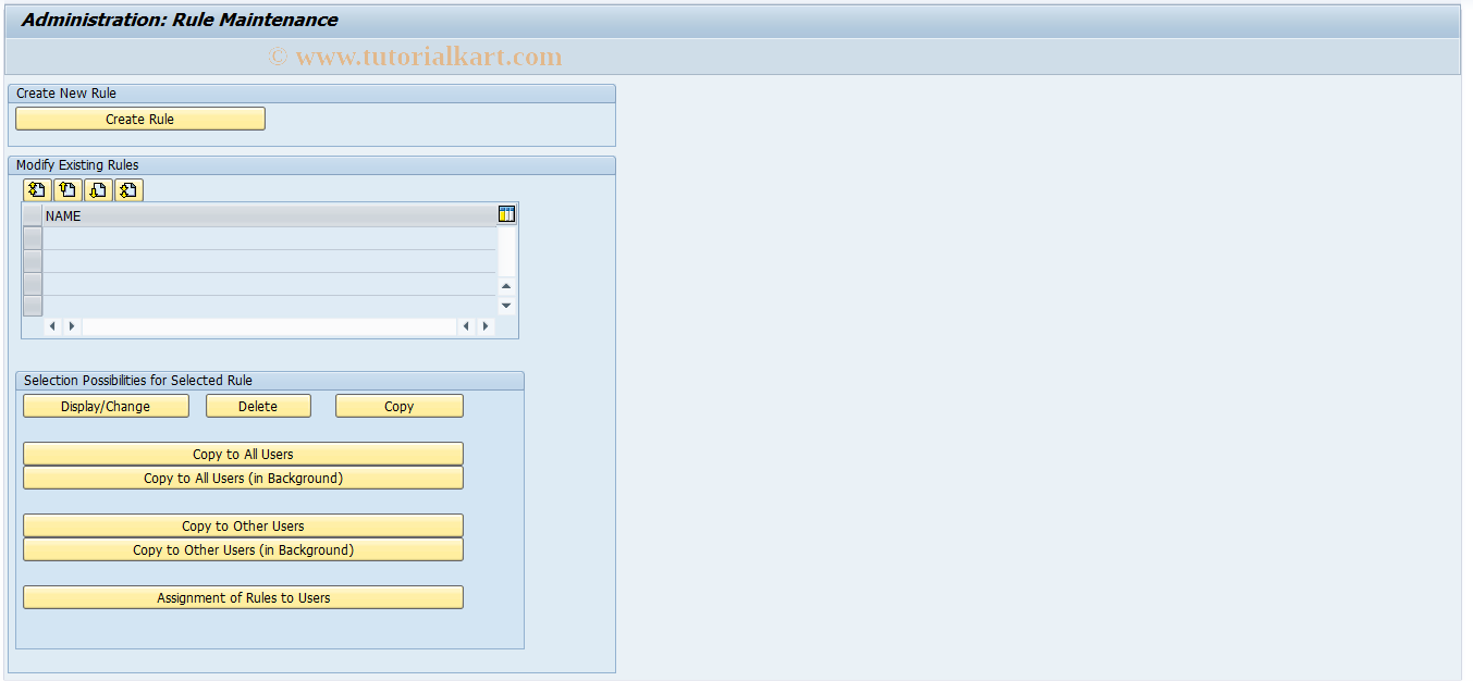 SAP TCode FCOM_RULE_OBV - Rule for Internal Order Variances