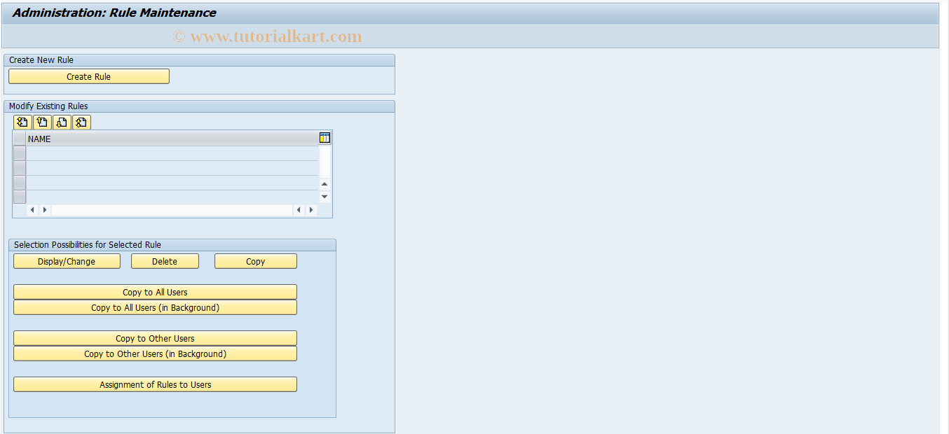 SAP TCode FCOM_RULE_PL - Rule for Profit Center Line Items