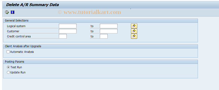 SAP TCode FCV2 - Delete A/R Summary